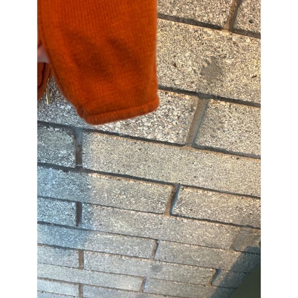 Rust Orange Long Sleeve Knit Sweater With Side Zippers - Picture 6 of 8